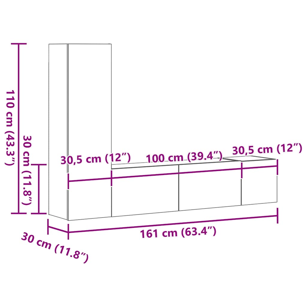 tv-skabe 3 stk. konstrueret træ røget egetræsfarve 10 8720287157533 g en hd 9