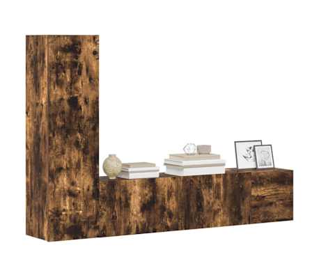 vidaXL 3-tlg. TV-Schrank-Set R&auml;uchereiche Holzwerkstoff