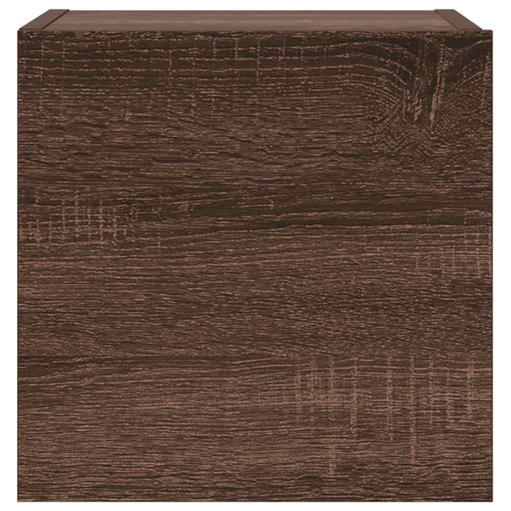 Set dulap TV, 3 piese, stejar maro, lemn prelucrat