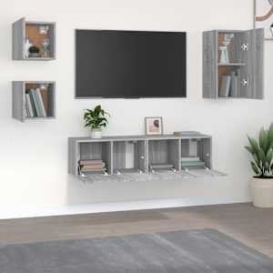 vidaXL 5-delige Tv-meubelset bewerkt hout grijs sonoma eikenkleurig
