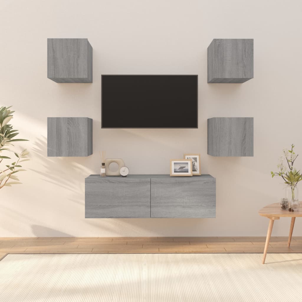 Ensemble de meubles TV muraux Sonoma gris Bois d’ingénierie | meublestv.fr 2