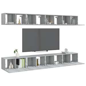 TV skříňky 8 ks šedé sonoma 60 x 30 x 30 cm kompozitní dřevo - obrázek 3