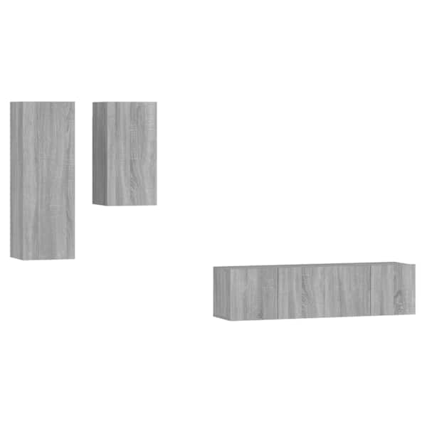 vidaXL 4-osaline telerikappide komplekt, hall Sonoma, tehispuit