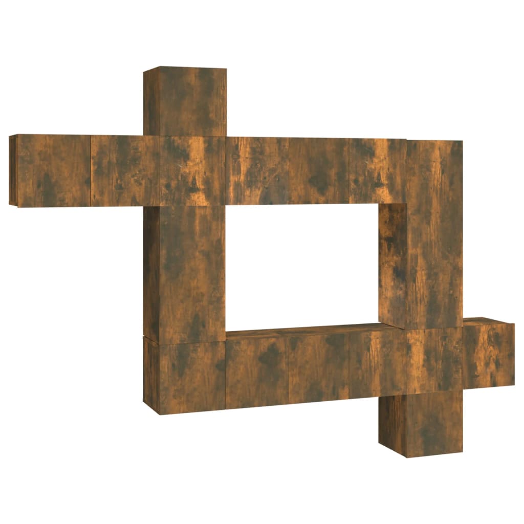 VidaXL 10dílný set TV skříněk kouřový dub kompozitní dřevo