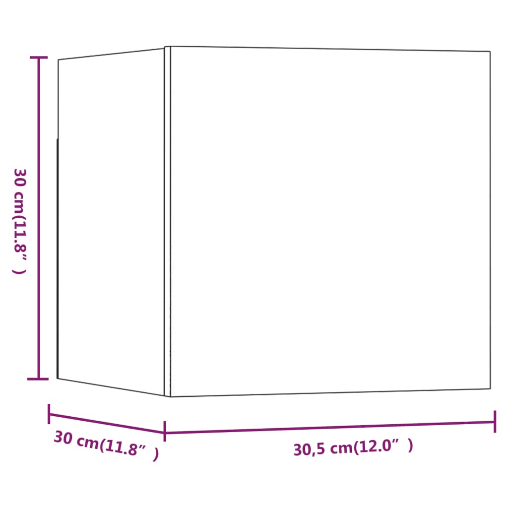 Nástěnné TV skříňky 8 ks šedé sonoma 30,5 x 30 x 30 cm