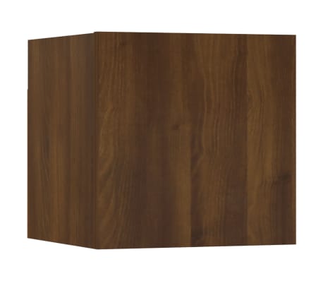 vidaXL Sieninės televizoriaus spintelės, 8vnt., rudos, 30,5x30x30cm