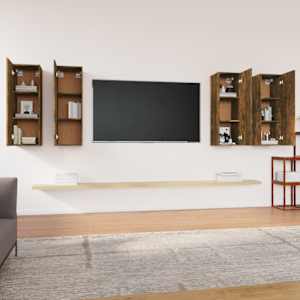 TV skříňky 4 ks kouřový dub 30,5 x 30 x 90 cm kompozitní dřevo - obrázek 3