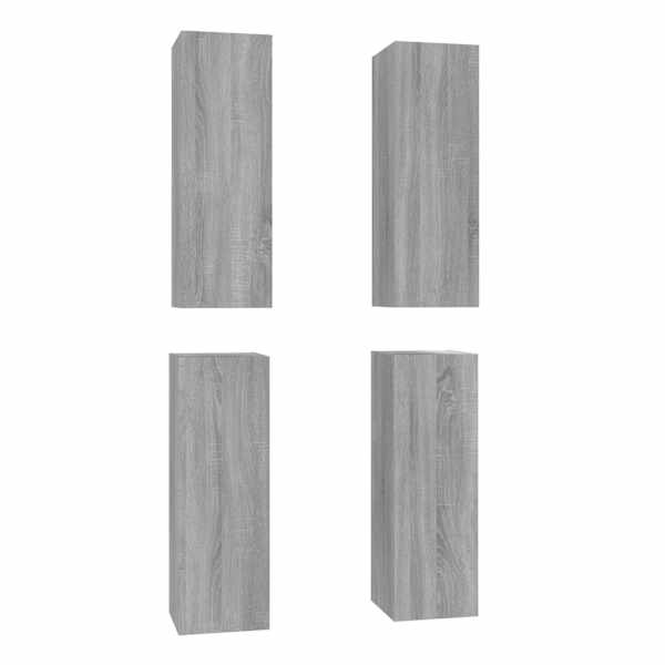 vidaXL telerikapid 4 tk, hall Sonoma, 30,5x30x90 cm, tehispuit