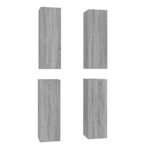 TV skříňky 4 ks šedé sonoma 30,5 x 30 x 90 cm kompozitní dřevo - obrázek 2