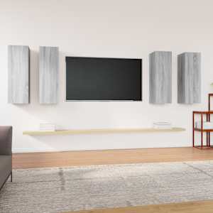 TV skříňky 4 ks šedé sonoma 30,5 x 30 x 90 cm kompozitní dřevo - obrázek 1