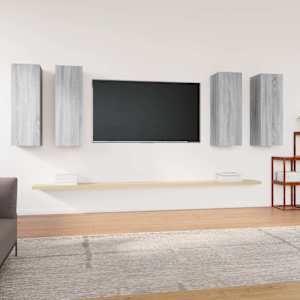 TV omarica 4 kosa siva sonoma 30,5x30x90 cm konstruiran les