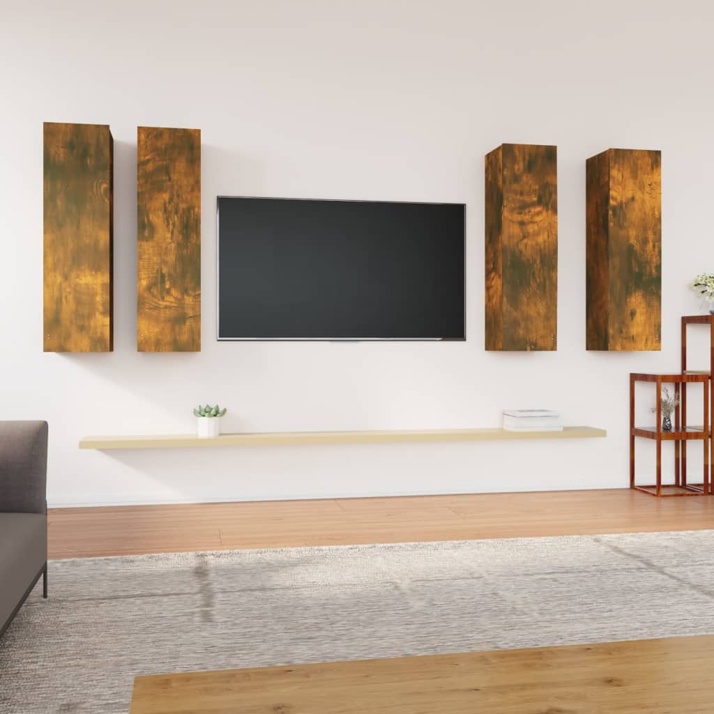 TV skříňky 4 ks kouřový dub 30,5 x 30 x 110 cm kompozitní dřevo