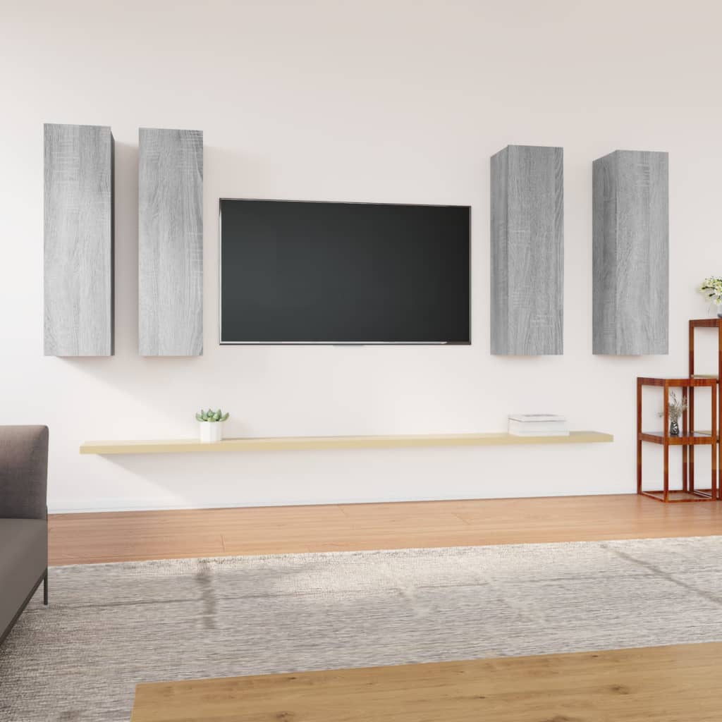TV skříňky 4 ks šedé sonoma 30,5 x 30 x 110 cm kompozitní dřevo