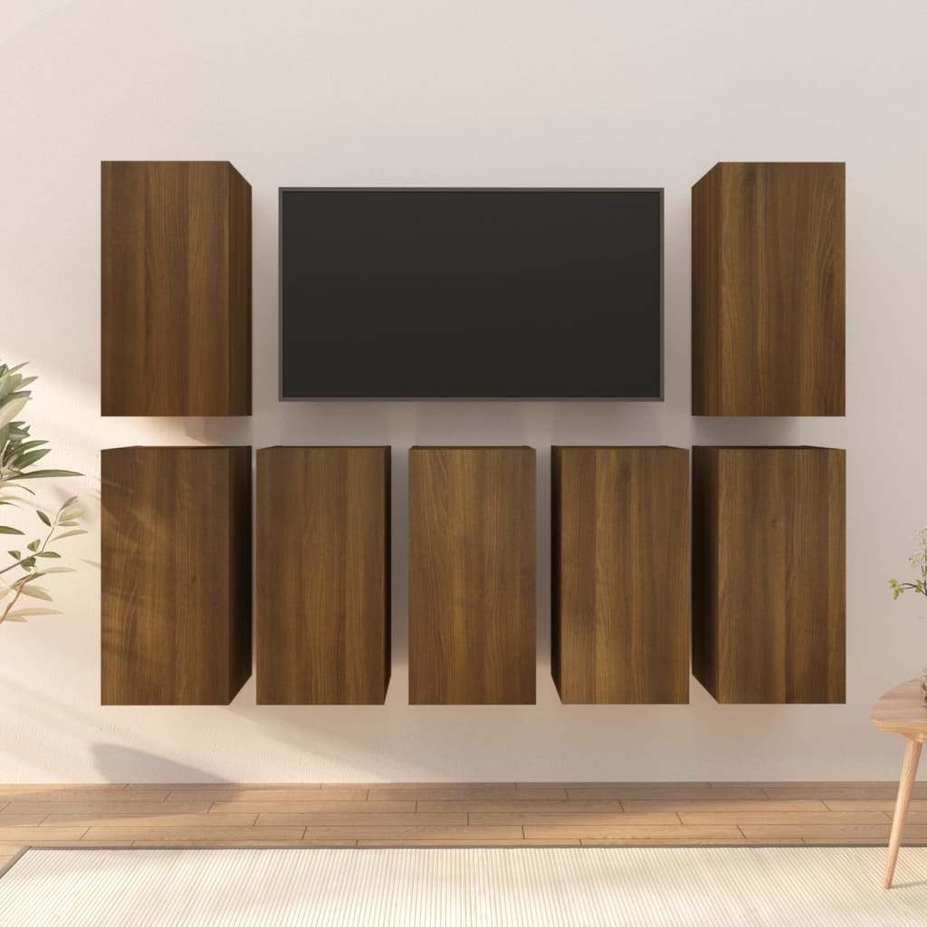 Meubles TV 7 pcs Chêne marron 30,5x30x60 cm Bois d’ingénierie | meublestv.fr