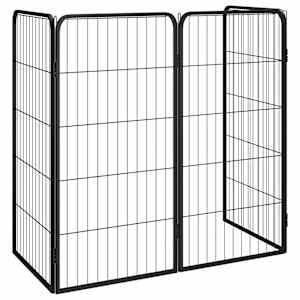 Ohrádka pro psy 4 panely černá 50 x 100 cm práškovaná ocel - obrázek 3