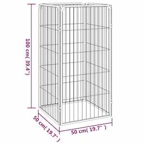 Ohrádka pro psy 4 panely černá 50 x 100 cm práškovaná ocel - obrázek 6