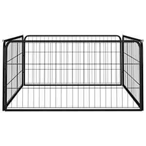 Ohrádka pro psy 4 panely černá 100x50 cm práškovaná ocel - obrázek 2
