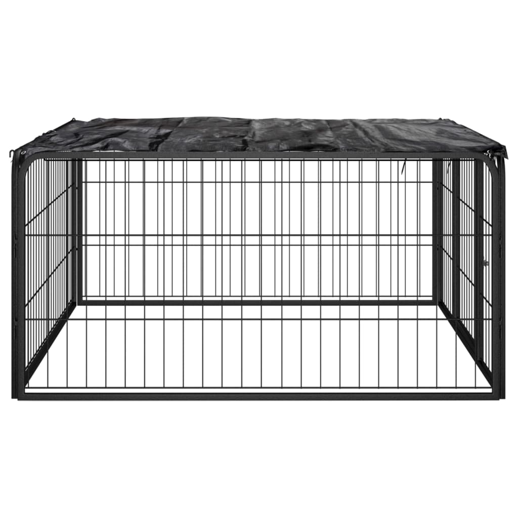  Ohrádka pre psov 4 panely čierna 100x50 cm práškovaná oceľ