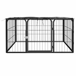 Ohrádka pro psy 4 panely černá 100x50 cm práškovaná ocel - obrázek 2