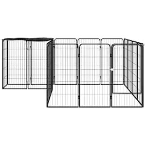 18panelová ohrádka pro psy černá 50 x 100 cm práškovaná ocel - obrázek 2