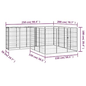 18panelová ohrádka pro psy černá 50 x 100 cm práškovaná ocel - obrázek 6
