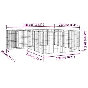 22panelová ohrádka pro psy černá 50 x 100 cm práškovaná ocel - obrázek 6