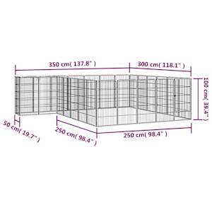 26panelová ohrádka pro psy černá 50 x 100 cm práškovaná ocel - obrázek 6