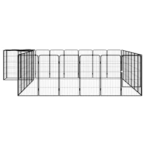 30panelová ohrádka pro psy černá 50 x 100 cm práškovaná ocel - obrázek 2