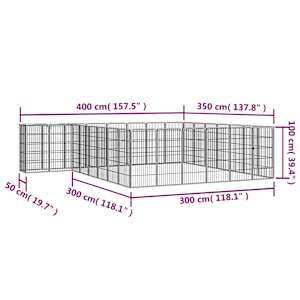 30panelová ohrádka pro psy černá 50 x 100 cm práškovaná ocel - obrázek 6