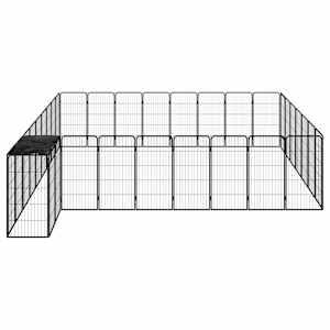 34panelová ohrádka pro psy černá 50 x 100 cm práškovaná ocel - obrázek 3