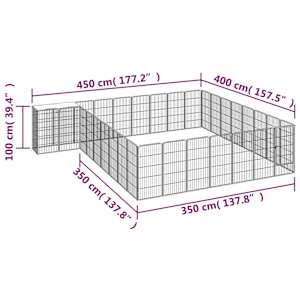 34panelová ohrádka pro psy černá 50 x 100 cm práškovaná ocel - obrázek 6