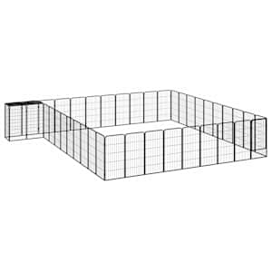 42panelová ohrádka pro psy černá 50 x 100 cm práškovaná ocel - obrázek 1
