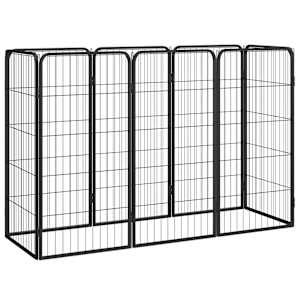 8panelová ohrádka pro psy černá 50 x 100 cm práškovaná ocel - obrázek 1