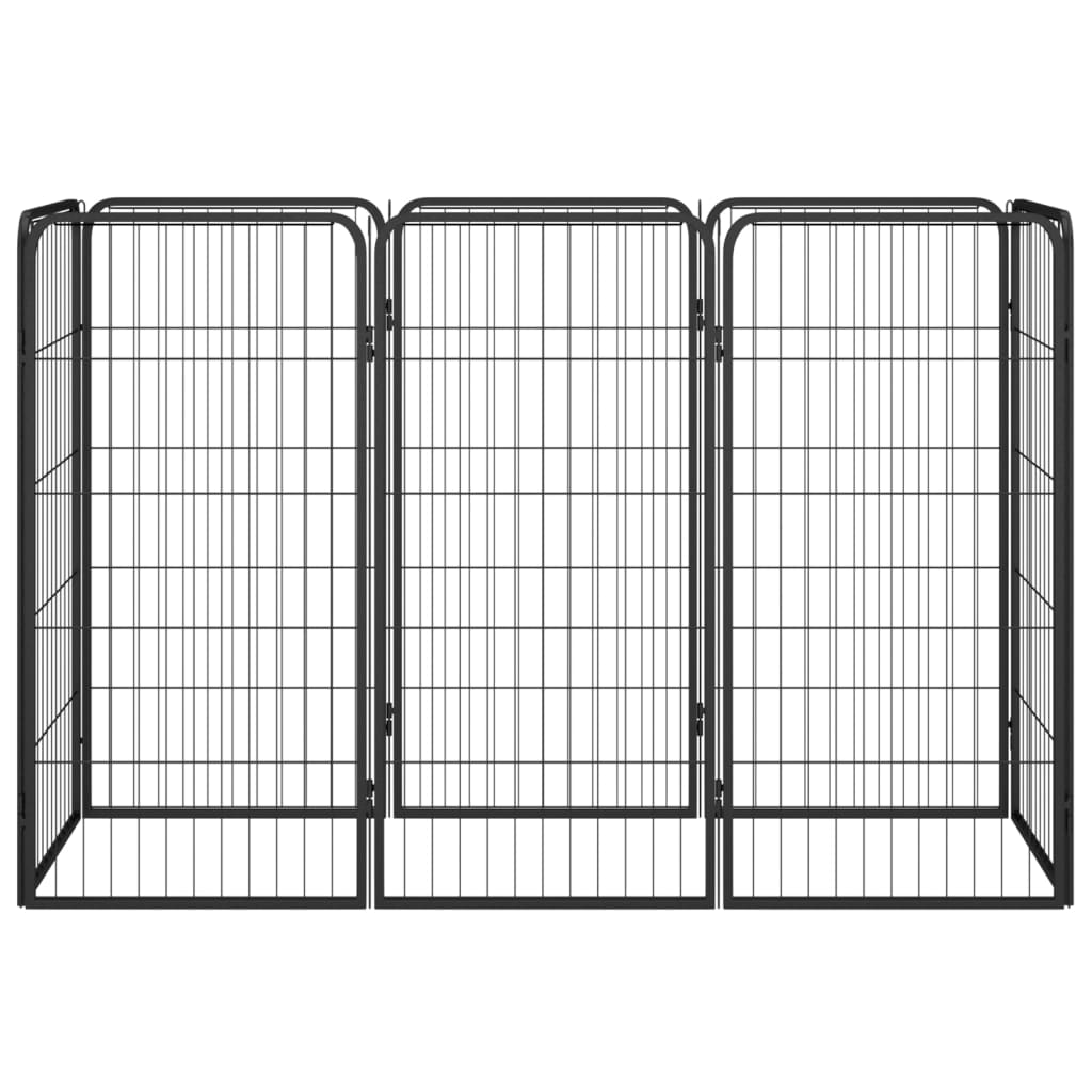  Ohrádka pre psov 8 panelov čierna 50x100 cm práškovaná oceľ