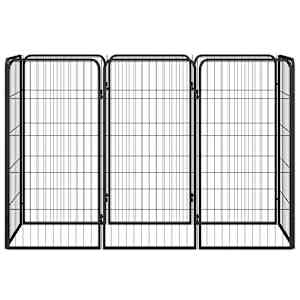 8panelová ohrádka pro psy černá 50 x 100 cm práškovaná ocel - obrázek 2