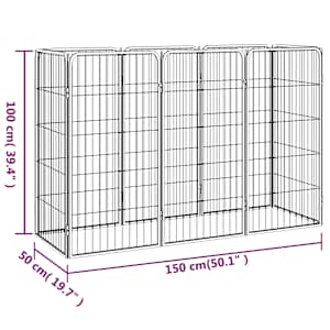 8panelová ohrádka pro psy černá 50 x 100 cm práškovaná ocel - obrázek 7