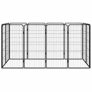 12panelová ohrádka pro psy černá 50 x 100 cm práškovaná ocel - obrázek 2