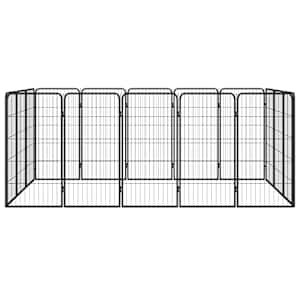 16panelová ohrádka pro psy černá 50 x 100 cm práškovaná ocel - obrázek 2
