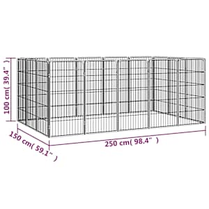 16panelová ohrádka pro psy černá 50 x 100 cm práškovaná ocel - obrázek 7