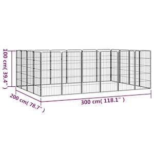 20panelová ohrádka pro psy černá 50 x 100 cm práškovaná ocel - obrázek 7