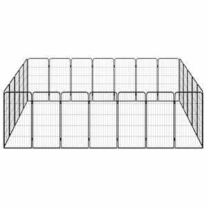 24panelová ohrádka pro psy černá 50 x 100 cm práškovaná ocel - obrázek 2