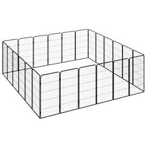 24panelová ohrádka pro psy černá 50 x 100 cm práškovaná ocel - obrázek 3
