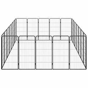 24panelová ohrádka pro psy černá 50 x 100 cm práškovaná ocel - obrázek 4