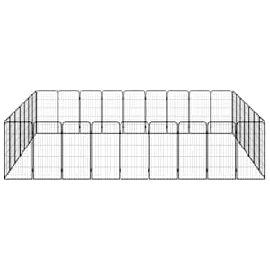 32panelová ohrádka pro psy černá 50 x 100 cm práškovaná ocel - obrázek 2