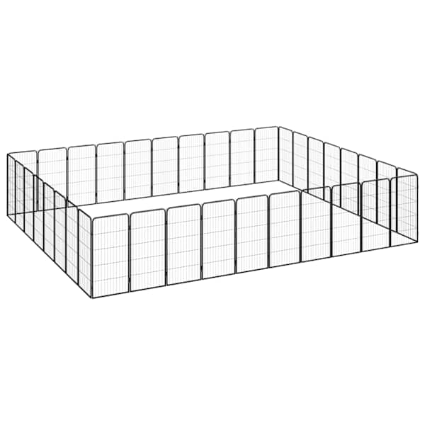vidaXL 36 paneeliga koera m&auml;nguaed must 50x100 cm pulberv&auml;rvitud teras