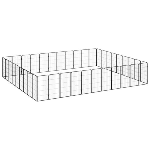 vidaXL 40 paneeliga koera m&auml;nguaed must 50x100 cm pulberv&auml;rvitud teras