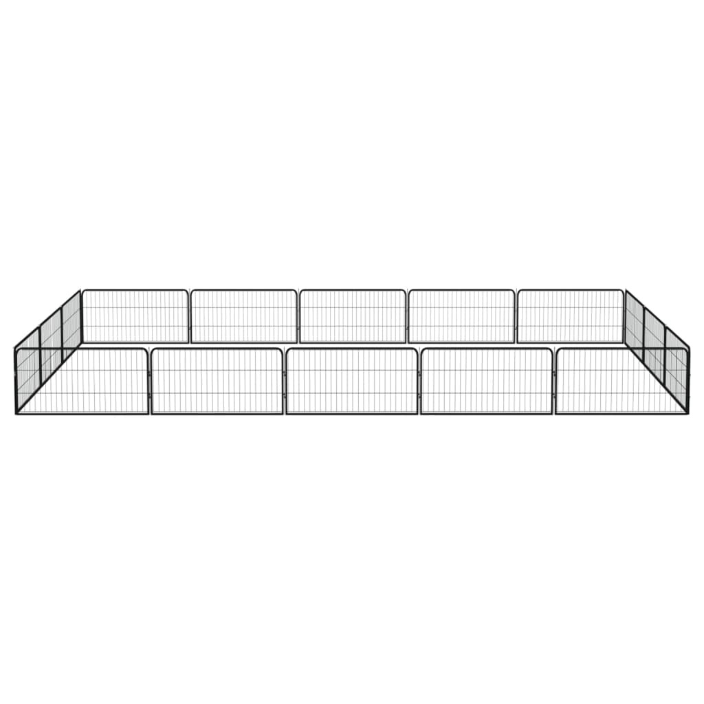 Koiranhäkki 16 paneelia musta 100×50 cm jauhemaalattu teräs