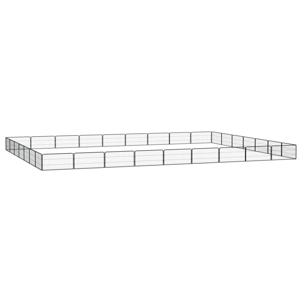vidaXL Țarc câini 32 panouri negru 100×50 cm oțel vopsit electrostatic 100x50