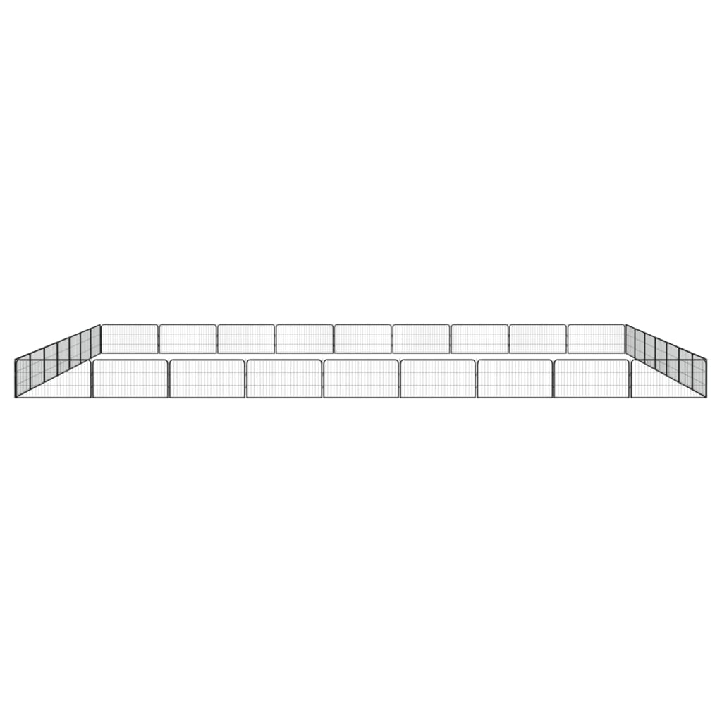 vidaXL Hondenkennel 32 panelen 100x50 cm gepoedercoat staal zwart afbeelding