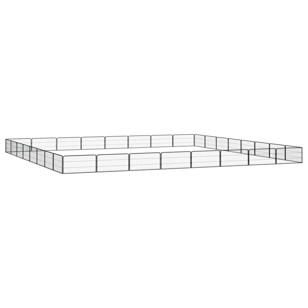 Thumbnail - vidaXL 32-tlg. Hundelaufstall Schwarz 100x50cm Stahl Pulverbeschichtet